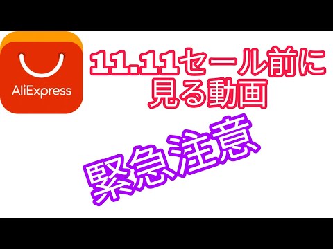 アリエクスプレスの最大セール 11.11セール前に見る 緊急注意動画